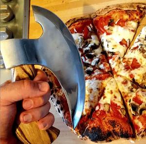 Coupe-pizza personnalisé fait main en acier inoxydable multi-usage avec manche en bois sur mesure et étui en cuir - Product Image 5
