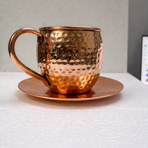 Mug à boisson en verre martelé en cuivre - Product Image 4