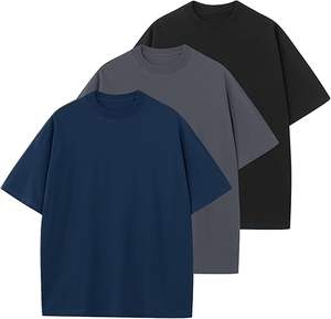 Camisetas de Algodón para Hombre, Talla Grande, Unisex, Manga Corta, Cuello Redondo, Holgadas, Básicas, Deportivas, Lisas - Product Image 2