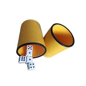 Ensemble de jeux de société personnalisés en gros, gobelet à dés en cuir original, gobelet à dés en cuir avec logo personnalisé et dés de poker - Product Image 4