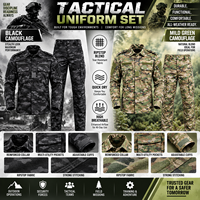 Ensemble veste et pantalon tactique personnalisé de sécurité en coton et polyester, marque OEM, impression de logo sans sangle acceptée, conforme ISO