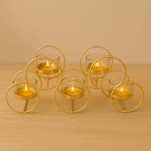 Support de bougie unique en métal pour table, design de pot à bougie unique, centre de table décoratif pour mariage, anniversaire, maison, au meilleur prix - Product Image 4