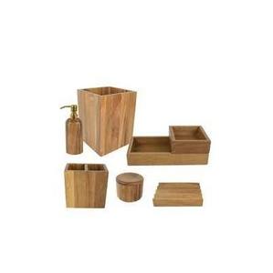 Juego de Accesorios de Baño de Madera al por Mayor con Acabado Liso, Dispensador de Jabón, Portacepillos de Dientes para Spas, Hoteles, Organizador de Baño - Product Image 2