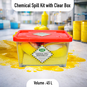 45L Chemical Spill Kit Emergency Hazmat Absorbent Set with Portable clear box 12 Gallon Capacity for Lab Industrial Safety - Product Image 2