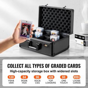 Scatola porta carte graduate a 4 scomparti per 120 carte sportive graduate PSA, con chiusura a codice, divisori in schiuma e custodia da trasporto per carte sportive - Product Image 2