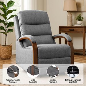 Poltrona Reclinabile Elettrica a Doppio Motore con Funzione Massaggio e Riscaldamento, Rivestimento in Velluto Egiziano per Anziani - Product Image 6