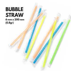 Pailles à bulles colorées en polypropylène (PP) de 6 mm, emballées individuellement, origine Indonésie - Product Image 5