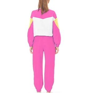 Conjunto Deportivo de Mujer con Bloques de Color, Manga Larga, Tejido de Poliéster, Corte Holgado, Largo hasta el Tobillo, con Bolsillos y Cuello Vuelto - Product Image 2