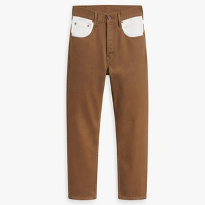 Jeans de Hombre de Pierna Recta Color Marrón, Cintura Media, Corte Regular, Mezclilla de Algodón, Estilo Casual de Invierno, Secado Rápido, Peso Medio - Product Image 1