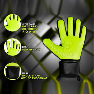 Guantes de Portero Juveniles de Cuero al por Mayor con Zona de Palma Reforzada, Cierre Antideslizante de Gancho y Bucle, Muñequera Ligera - Product Image 4