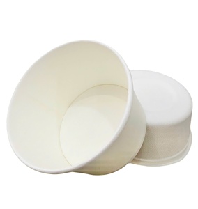 Ebelee Customized Round Eco-Friendly Biodegradable Disposable Food Grade UV Coated Modern Carton Corrugated Paper Salad Bowl <b>Lid</b> - Product Image 3