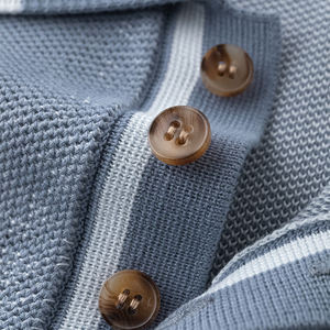 Custom Knit Men'S Polo <b>Shirts</b> Linen Cotton Casual <b>Party</b> <b>Shirts</b> Classic Knitted Striped Polo <b>Shirt</b> - Product Image 3