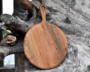 Tabla de cortar de madera de mango y acacia natural grabada a medida de primera calidad por HF Crafts - Product Image 1