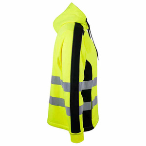 เสื้อแจ็คเก็ตสะท้อนแสงสำหรับทำงาน สีเหลืองสะท้อนแสงสำหรับผู้ชาย พร้อมฮู้ดและแถบสะท้อนแสง - Product Image 2