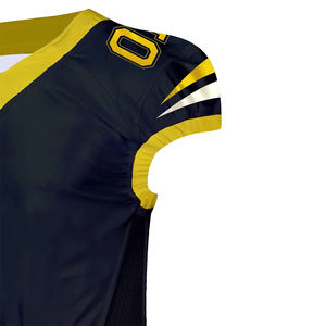 High Quality Breathable Moisture-Wicking American Football Jersey Navy Blue Half Sleeve V Neck 100% Polyester Unisex - Product Image 5