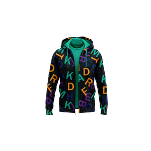 Sweat à capuche personnalisé imprimé sur toute la surface, veste d'hiver à fermeture éclair intégrale, vêtements à marque privée - Product Image 1