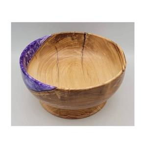 Bol en bois d'acacia et résine époxy fait main, finition brillante, sans BPA, design artistique moderne pour la décoration de table de luxe, cuisine - Product Image 1
