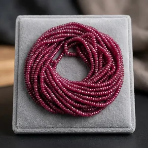 Natural <b>Ruby</b> Faceted Rondelle Beads 3-4mm Red Stone Loose Beads for Jewelry Making - Product Image 6