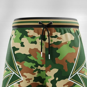 Shorts pour hommes à imprimé camouflage personnalisé, taille mi-haute, cordon de serrage, tissu respirant, style décontracté d'été - Product Image 6