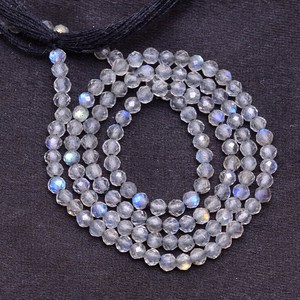 Cuentas redondas microfacetadas de labradorita AAA+ de 2mm-3mm, piedras preciosas semipreciosas de piedra lunar natural, cuentas sueltas para suministros de joyería. - Product Image 2