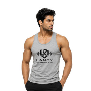 Débardeur de sport gris chiné personnalisé pour homme – Maillot de fitness sans manches, gilet de musculation, chemise d'entraînement à séchage rapide, vêtement de sport athlétique - Product Image 2
