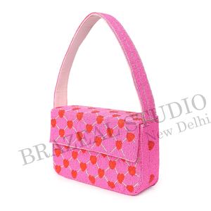 Nouvel Arrivage Sac à Main Pochette Femme Tendance à Bandoulière Unique, Motif Géométrique Perlé, pour Mariage, avec Fermeture à Rabat et Logo Personnalisable - Product Image 6