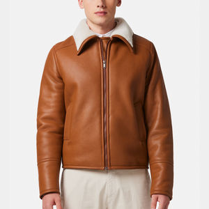 Veste bomber en cuir pour homme de très haute qualité, veste bomber classique de qualité supérieure, en véritable peau de mouton - Product Image 1