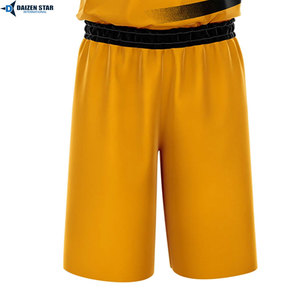 Custom Sublimated V-Neck Sleeveless Basketball Jersey Set Yellow Black Plaid Moisture Wicking Elastic Waist Unisex Adult 100% - Product Image 6
