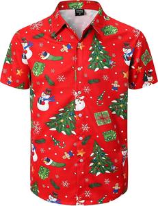 Chemise hawaïenne pour homme en coton à imprimé tropical, manches courtes, décontractée, boutonnée, pour la plage, les vacances d'été, motif floral coloré - Product Image 6