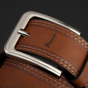 3.4cm Genuine Leather Casual Cowboy Belt Men Women Square Buckle Durable Eco-Friendly Customizable OEM Service - Product Image 6