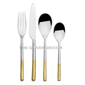 Flatware Set of 2 Piece Unique Shape Silver Shinny Polished Cutlery Mirrored Steel Kitchenware Catering Usage Solid Cutlery - Product Image 4
