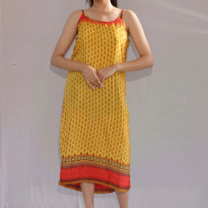 Vestido indio de algodón con estampado Floral y bloque de mano, nueva moda, ropa informal de verano para bodas, cintura Natural ecológica hecha a mano - Product Image 1