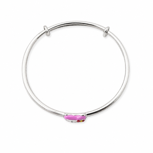 925 Sterling Silver Pink Cat Enamel Kids <b>Bangle</b> Bracelet <b>Set</b> High Polish Cartoon Animal Design for Girls Daily Wear Party Gift J - Product Image 3
