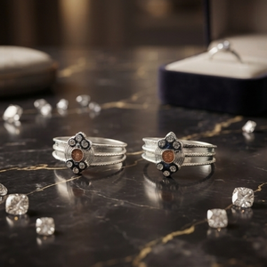 DIVYORO ELEGANT CIRCULAR STONE <b>TOE</b> <b>RING</b> - Product Image 3