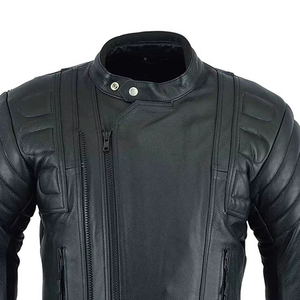 Chaqueta de Cuero para Motocicleta Estilo Clásico para Hombre, Diseño de Color Sólido, Ropa Deportiva, Estilo Urbano, 2026 - Product Image 4