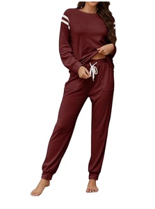 Conjunto de pijama para mujer Conjunto de pijama suave de 2 piezas de manga larga y pantalones largos Conjunto de pijama con bolsillos para mujer - Product Image 5