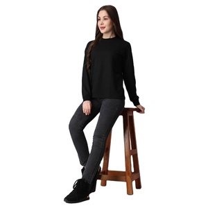 เสื้อยืดผ้าฝ้ายผสมพรีเมี่ยมสำหรับผู้หญิงพร้อมโลโก้ที่กำหนดเองได้ลำลอง - Product Image 4