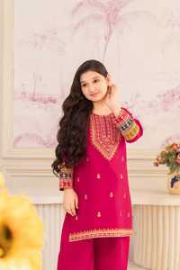 High Quality Export Salwar Kameez Lace Trendy <b>Kids</b> Dresses Indian & Pakistani Daily Wear for Ladies Lawn Cotton Fabric - Product Image 4