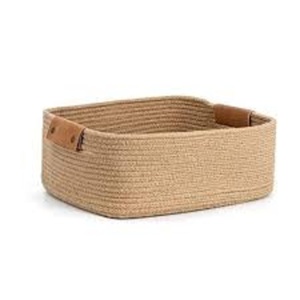 Clothing Organizer Foldable Collapsible <b>Stackable</b> Woven Modern 100% Cotton Eco-Friendly Durable Lightweight Portable Basket - Product Image 1