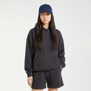 <b>Women's</b> <b>Cream</b> Drop Shoulder Hoodie Long Sleeve Oversized <b>Fleece</b> Pullover Sweatshirt - Product Image 2