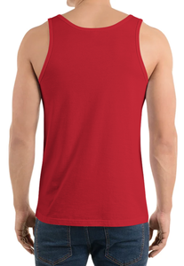 <b>Men's</b> <b>Red</b> Solid Color Cotton Tank <b>Top</b> O-Neck Sleeveless Casual Style - Product Image 2