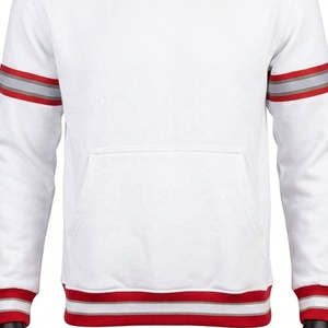 Sweat-shirt blanc à col rond pour femme, avec rayures rouges et grises, coupe classique, tricoté, manches longues, décontracté, automne - Product Image 3