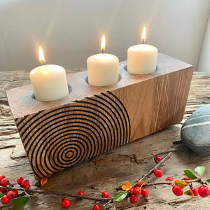 Wooden premium look wooden candle holder <b>tea</b> <b>light</b> stand handmade top seller wholesale low price - Product Image 1
