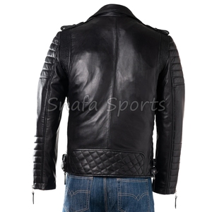 Retail Supply Market New Arrival Latest Design Apparel Clothing Windproof Press Button Cuffs Sheepskin <b>Leather</b> <b>Jacket</b> - Product Image 6