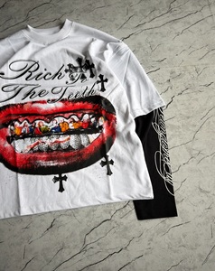 T-shirt Streetwear Personnalisé en Coton Lourd Imprimé, Coupe Boxy Courte, Double Couche, Col Rond, Style Urbain, Bordure Contrastante en Jersey de Coton - Product Image 3