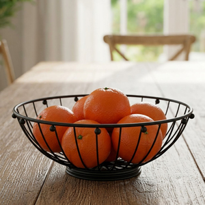 Corbeille à fruits en fil métallique or rose pour comptoir de cuisine, en fil de fer cuivré électrolytique, corbeille décorative pour fruits et légumes - Product Image 5