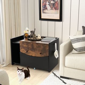 <b>Cat</b> <b>Litter</b> Box Accessory with Pull-Out Drawer Enclosure - Product Image 2