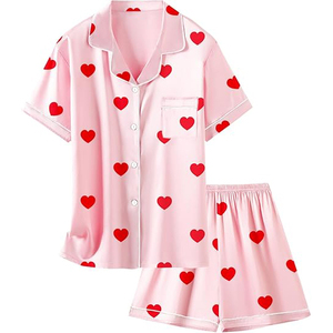 Pijamas de Verano Ligeros, Transpirables y Suaves con Cintura Elástica, de Color Liso para Dormir y Descansar en Casa - Product Image 1