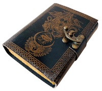 Carnet de notes vintage en cuir à spirale pour femme, motif Œil d'Horus, carnet de croquis, pages à bords festonnés, troisième œil, celtique, pages vierges, cadeau sorcière