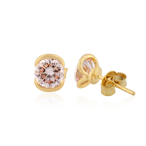 Pendientes de Diamantes Cultivados en Laboratorio, Corte Redondo, Oro de 14K, 1.98 Quilates, Pendientes de Diamantes Solitarios, Venta al Por Mayor - Product Image 3